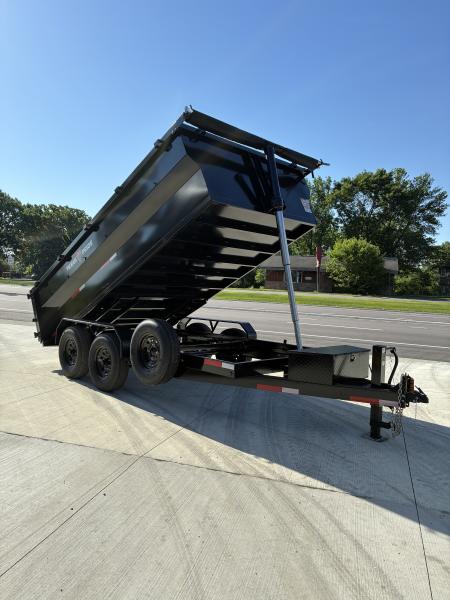 New 2026 Texas Pride 7x14 14k GVWR Dump Trailer 3' Side Walls Tarp Ramps Spare
