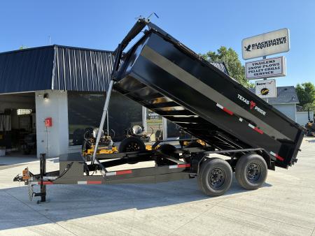 New 2026 Texas Pride 7x14 14k GVWR Dump Trailer 3' Side Walls Tarp Ramps Spare