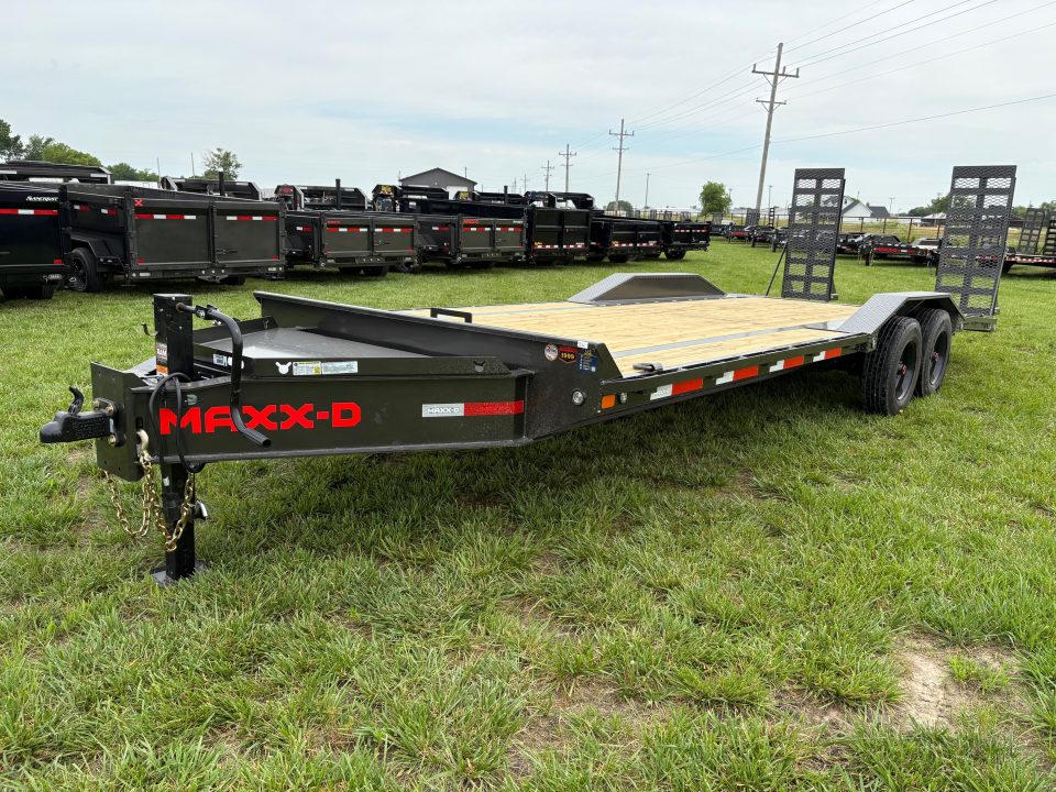 New 2027 MAXX-D 102x24 Tandem 22K Equipment Trailer W/ Drive Over Fenders & Stand Up Ramps