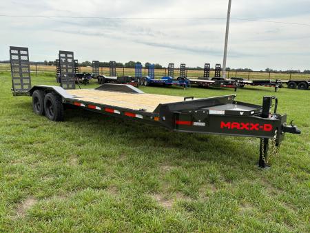 New 2027 MAXX-D 102x24 Tandem 22K Equipment Trailer W/ Drive Over Fenders & Stand Up Ramps