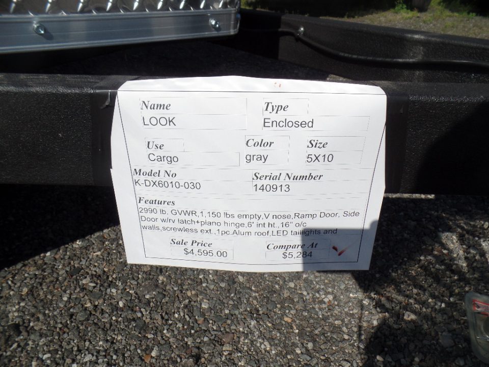 New 2026 Look Trailers 5X10 , 2,990 GVWR Cargo / Enclosed Trailer