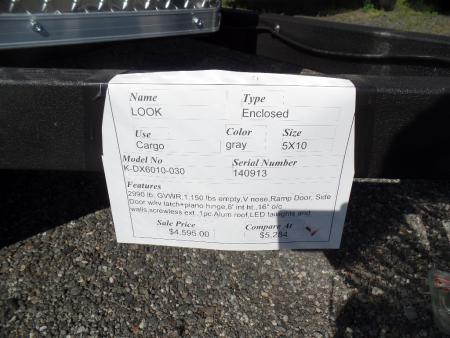 New 2026 Look Trailers 5X10 , 2,990 GVWR Cargo / Enclosed Trailer