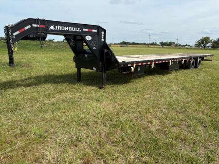 Used 2024 Iron Bull 102x38 Tandem 30K Hydrotail W/15K Axles, Air Ride, Hydro Jacks, & Disc Brakes