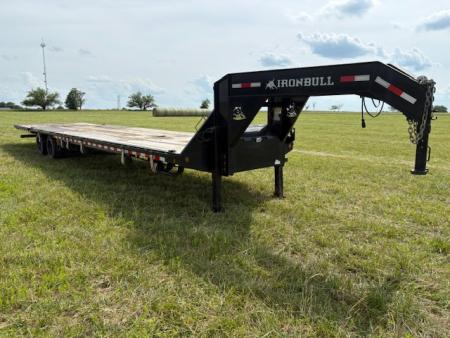 Used 2024 Iron Bull 102x38 Tandem 30K Hydrotail W/15K Axles, Air Ride, Hydro Jacks, & Disc Brakes
