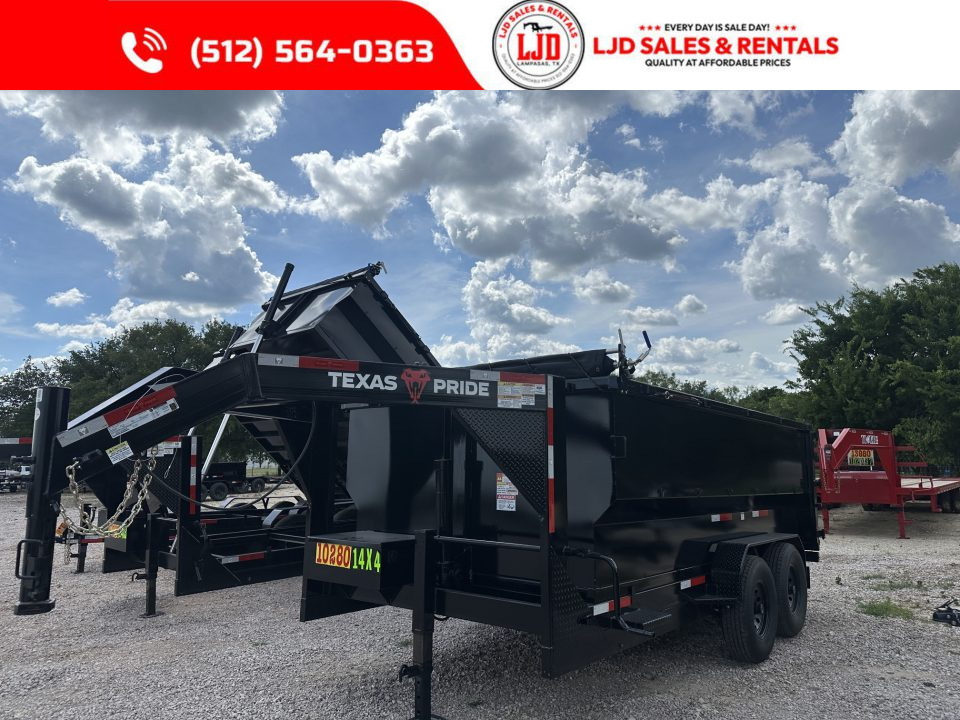 New 2026 Texas Pride - 14 X 4 - Dump Trailer 3/16" Floor - 16K GVWR