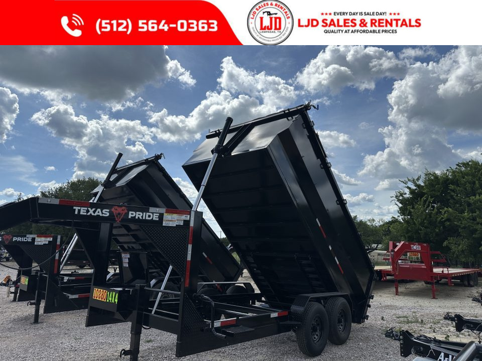 New 2026 Texas Pride - 14 X 4 - Dump Trailer 3/16" Floor - 16K GVWR