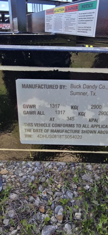 New 2026 Buck Dandy 5 X 8 SA Utility Trailer