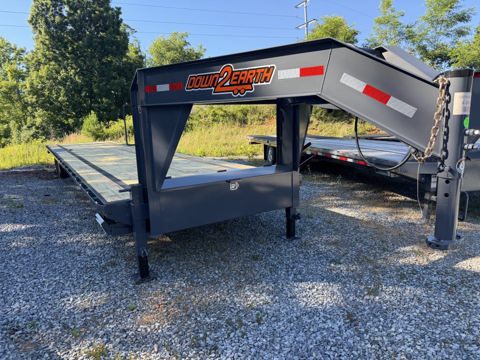 New 2026 Down 2 Earth GOOSENECK 8.5x40 (40 FLAT DECK ) 8K Axles , SLIDE OUT RAMPS