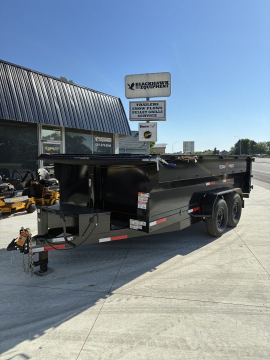 New 2026 7x14 Texas Pride 14k GVWR Dump Trailer 3' Side Walls Tarp Ramps Spare