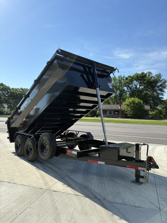 New 2026 7x14 Texas Pride 14k GVWR Dump Trailer 3' Side Walls Tarp Ramps Spare