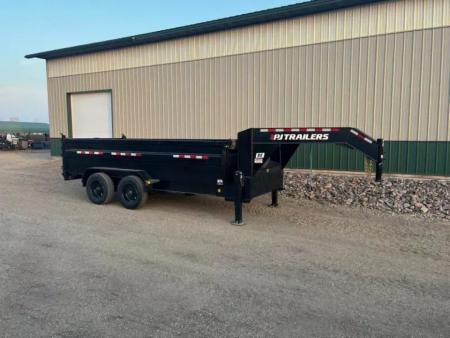 New 2026 16' 20k PJ Gooseneck HD Dump Trailer - Hyd Jacks