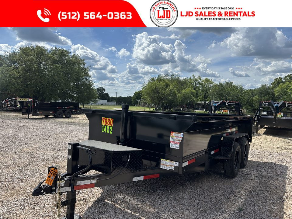 New 2026 Texas Pride 7' X 14' X 2' - Ramps - 14K Dump Trailer