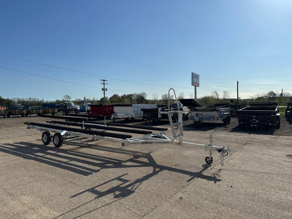 New 2026 Genesis Trailers 24Ft Galvanized W/Brakes Bunk Style Pontoon/Tri-toon Boat Trailer