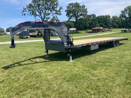 New 2026 Diamond C Trailers 102x35 TANDEM 15.5K GN STRAIGHT DECK W/ SLIDE IN RAMPS, RATCHET RAIL & 2-SPEED JACKS Deckover Trailer