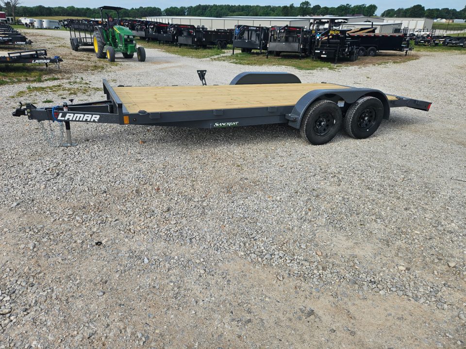 New 2026 Lamar 83X18 TANDEM 7K CAR HAULER W/2' STEEL DOVE & SLIDEOUT RAMPS