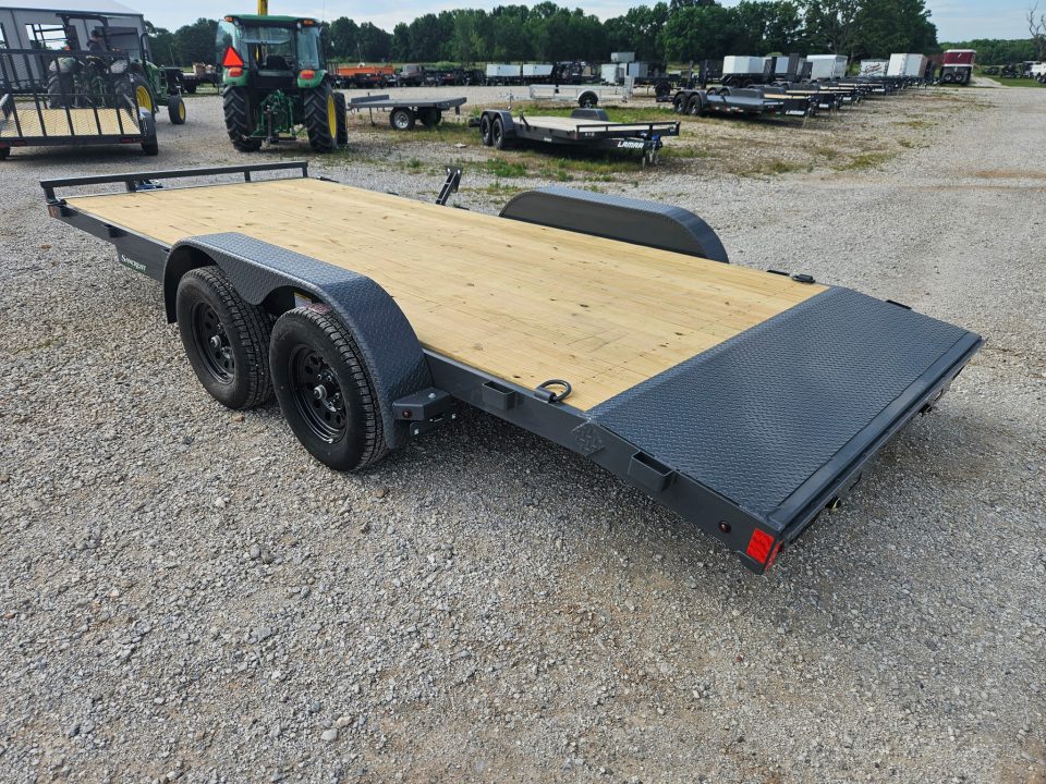 New 2026 Lamar 83X18 TANDEM 7K CAR HAULER W/2' STEEL DOVE & SLIDEOUT RAMPS