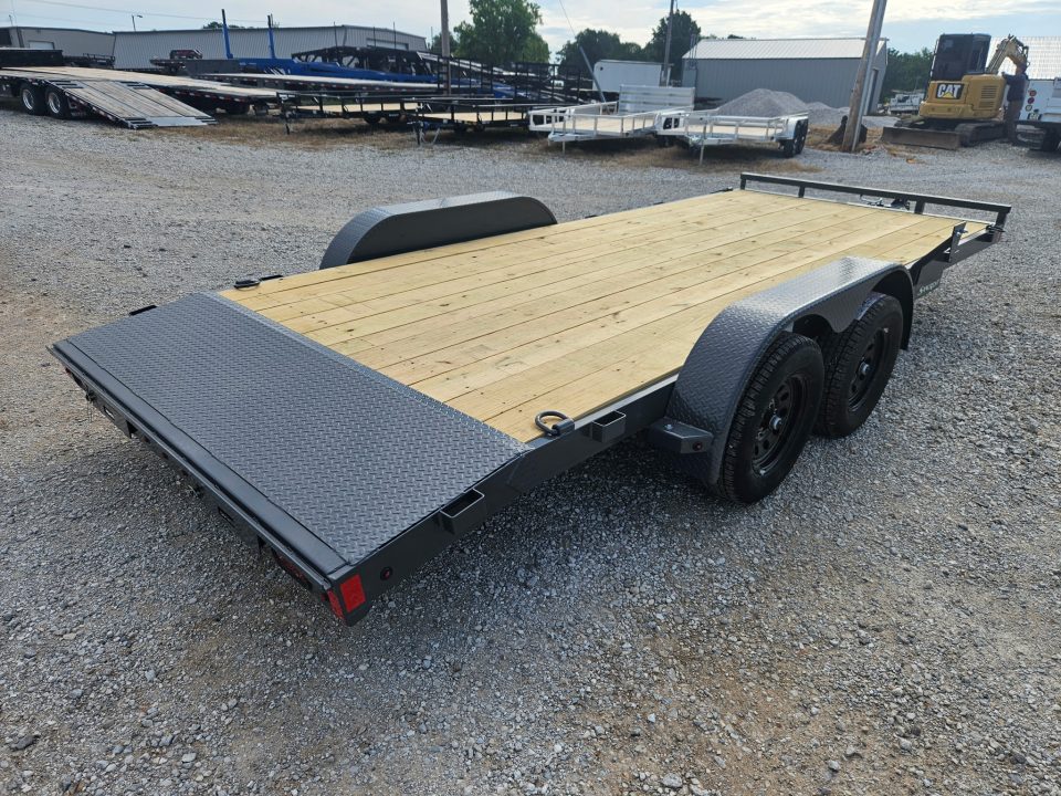 New 2026 Lamar 83X18 TANDEM 7K CAR HAULER W/2' STEEL DOVE & SLIDEOUT RAMPS