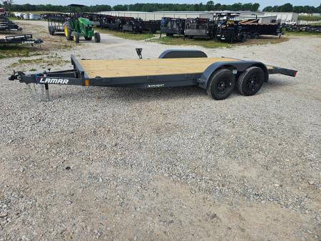 New 2026 Lamar 83X18 TANDEM 7K CAR HAULER W/2' STEEL DOVE & SLIDEOUT RAMPS