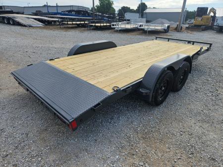 New 2026 Lamar 83X18 TANDEM 7K CAR HAULER W/2' STEEL DOVE & SLIDEOUT RAMPS
