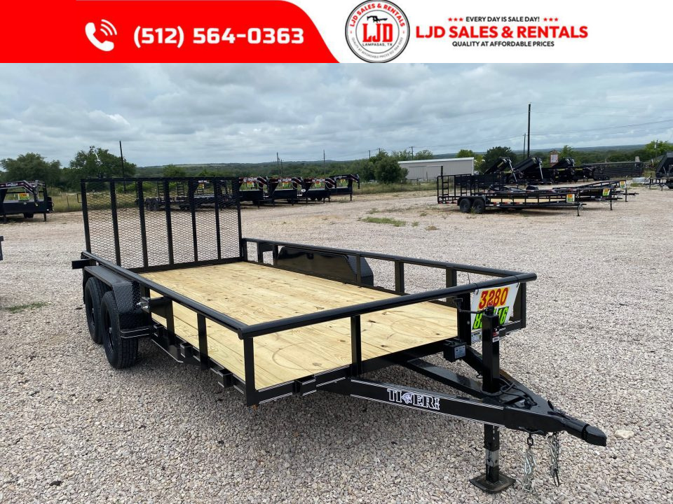 New 2026 Tiger 83  x 16' - Utility Trailer - Gate - Brakes