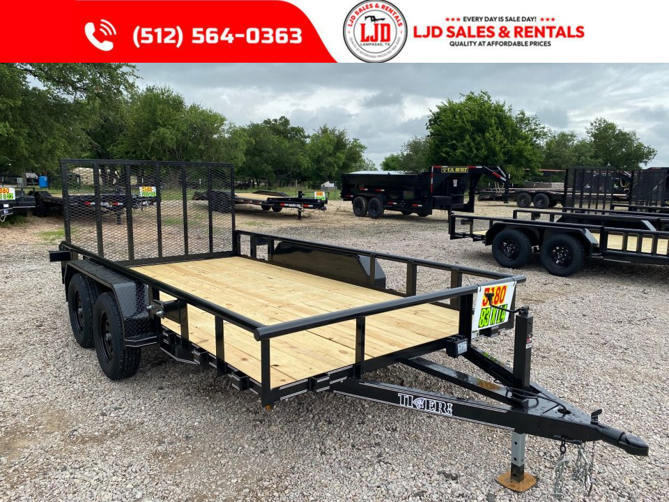 New 2026 Tiger 83" x 14' - Utility Trailer - Gate - Brakes