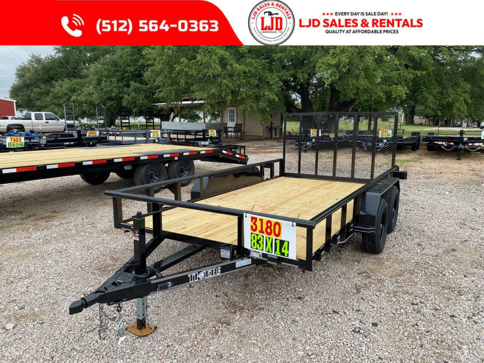 New 2026 Tiger 83" x 14' - Utility Trailer - Gate - Brakes