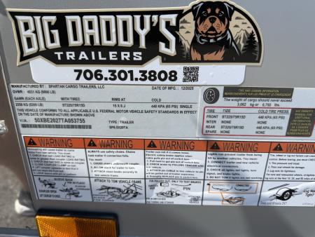 New 2026 Spartan Cargo 8.5x20 Enclosed Trailer, Pro-Series, Preferred Package, 10K GVWR, Polycor, 7' Interior, 4" Tube Cross Members