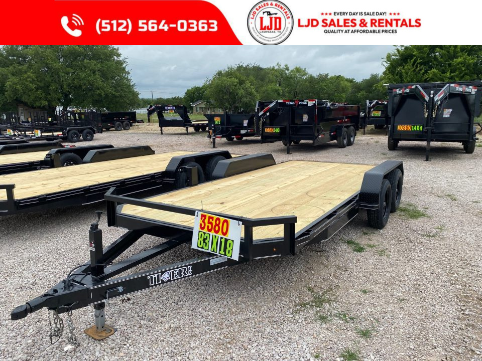 New 2026 Tiger - 83" x 18' - Car Hauler Trailer - SIR - 7K GVWR