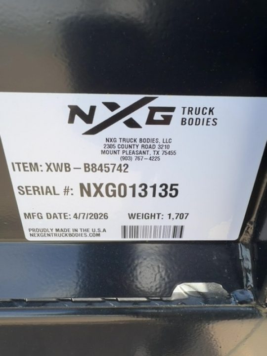 New 2026 NXG Truck Bodies NXG XWB-B845742 Truck Bed