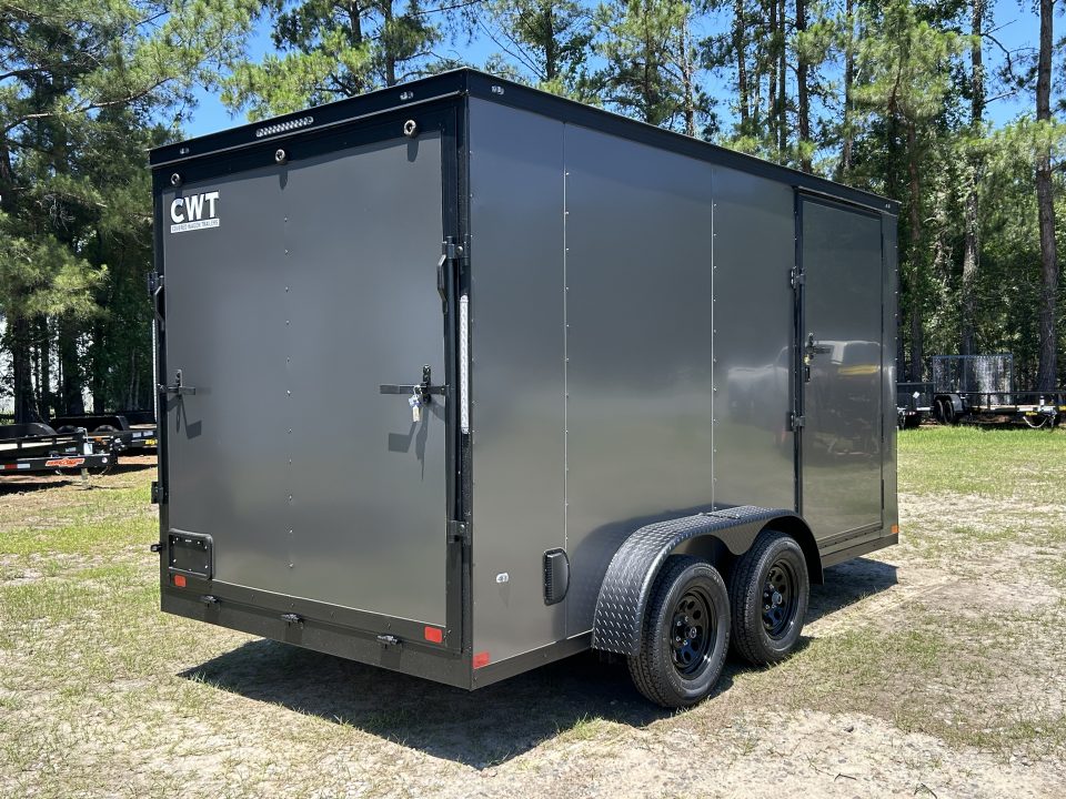 New 2026 Covered Wagon 7x14 Cargo / Enclosed Trailer, with 84" Int Ht, Polycore, Black-Out Pkg