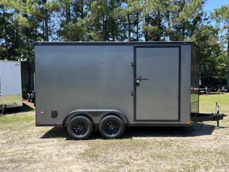 New 2026 Covered Wagon 7x14 Cargo / Enclosed Trailer, with 84" Int Ht, Polycore, Black-Out Pkg