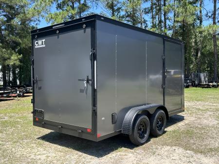 New 2026 Covered Wagon 7x14 Cargo / Enclosed Trailer, with 84" Int Ht, Polycore, Black-Out Pkg