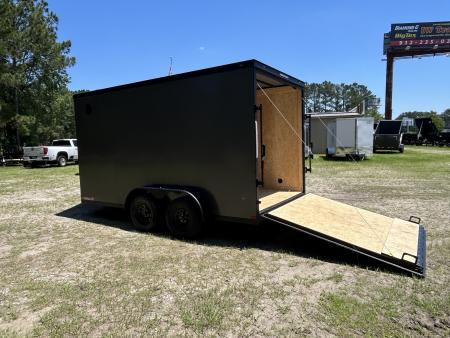 New 2026 Covered Wagon 7x14 Cargo / Enclosed Trailer, with 84" Int Ht, Polycore, Black-Out Pkg