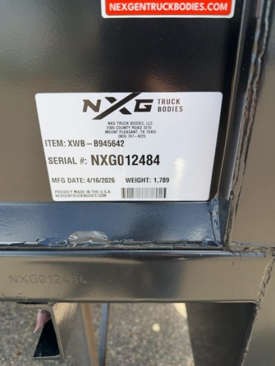 New 2026 NXG Truck Bodies NXG XWB-B975742 Truck Bed