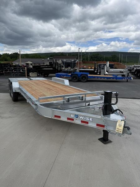 New 2026 BWISE 20' - 14K Equipment Trailer w/ Full Width Ramps - GALVANIZED
