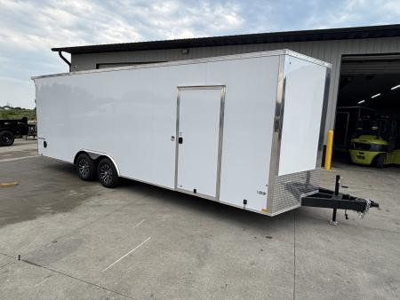 New 2026 Formula Traverse White 8.5'x24' 10k Flat Top V-Nose Enclosed Car Hauler Cargo Trailer