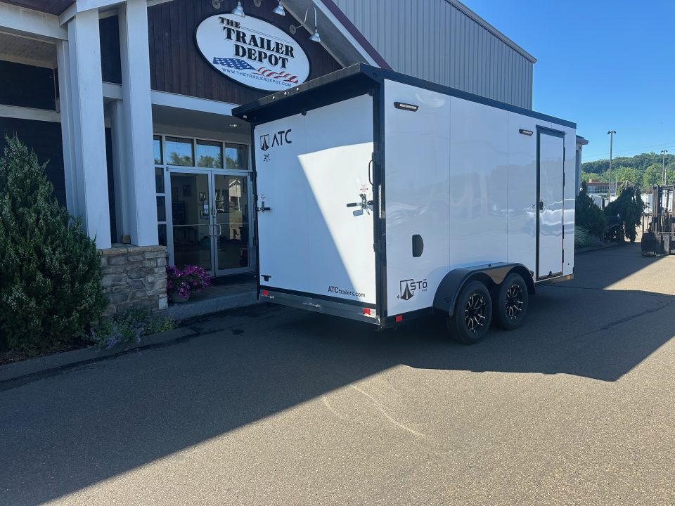 New ATC 7' x 14' + 2' V-Nose Enclosed Cargo Trailer with Ramp Door 7.7K