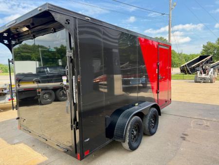 New 2026 Stallion Manufacturing LLC 7' X 14' Tandem Axle Rear Ramp Cargo / Enclosed Trailer