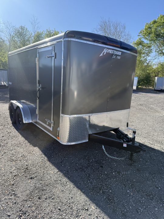New 2026 Homesteader 7x14 Cargo Trailer - RAMP Door - GREY