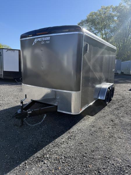New 2026 Homesteader 7x14 Cargo Trailer - RAMP Door - GREY