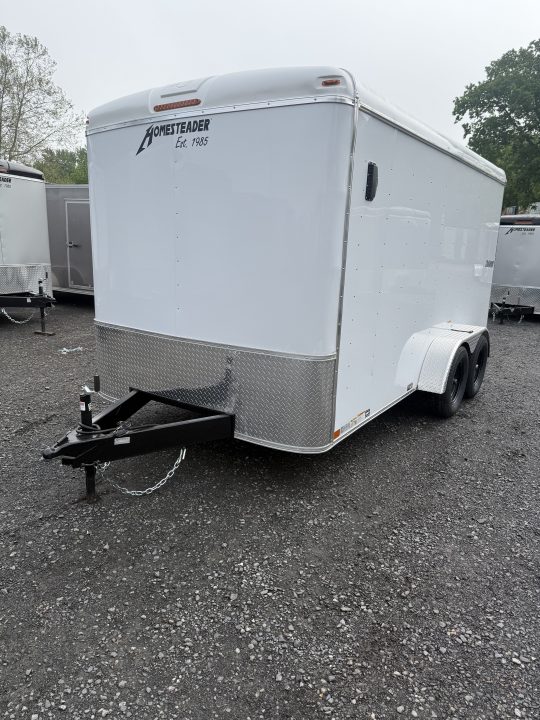 New 2027 Homesteader 7x14 Cargo Trailer - RAMP Door - WHITE