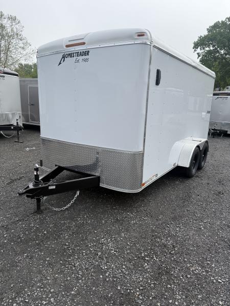 New 2027 Homesteader 7x14 Cargo Trailer - RAMP Door - WHITE