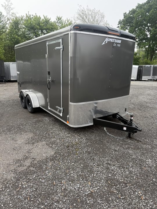 New 2027 Homesteader - 7x16 Ramp Door- GRAY - ADD HEIGHT