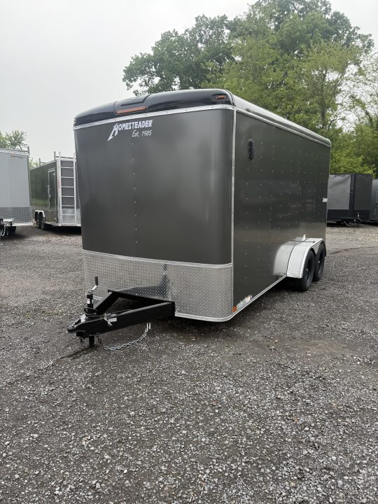 New 2027 Homesteader - 7x16 Ramp Door- GRAY - ADD HEIGHT