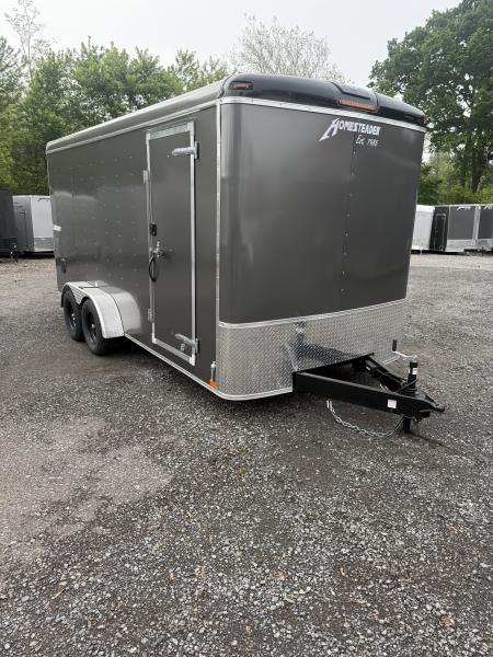 New 2027 Homesteader - 7x16 Ramp Door- GRAY - ADD HEIGHT