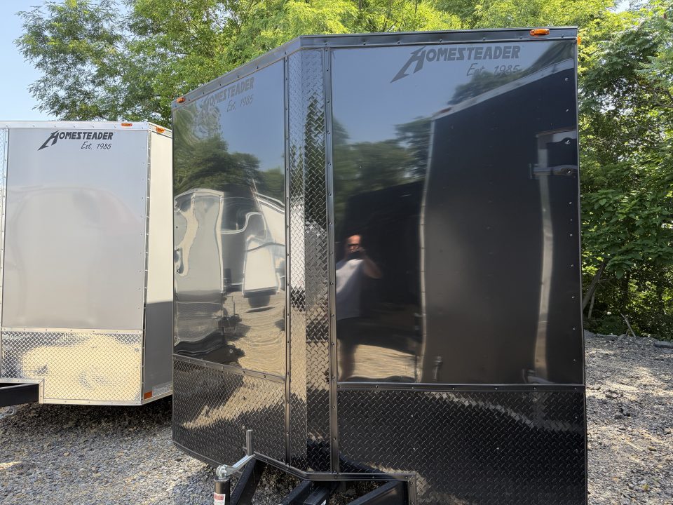 New 2026 Homesteader 8x24' V-Nose Trailer - BLACK W/ BLACKOUT - E-TRACK ON FLOOR