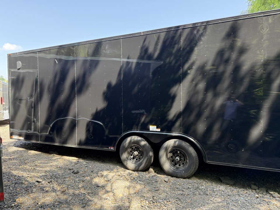 New 2026 Homesteader 8x24' V-Nose Trailer - BLACK W/ BLACKOUT - E-TRACK ON FLOOR