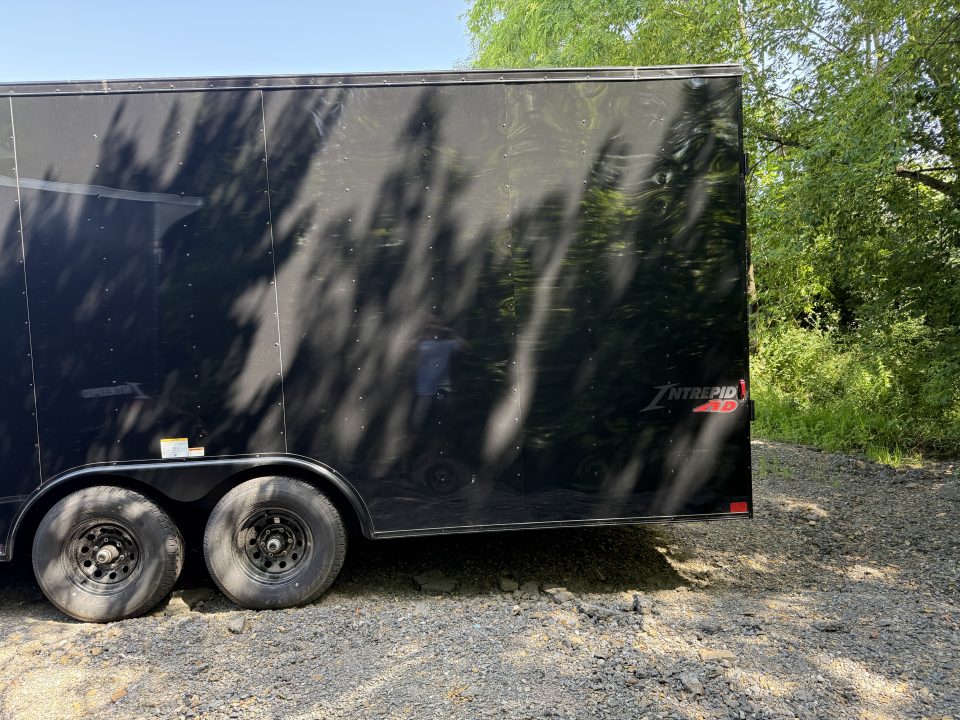 New 2026 Homesteader 8x24' V-Nose Trailer - BLACK W/ BLACKOUT - E-TRACK ON FLOOR