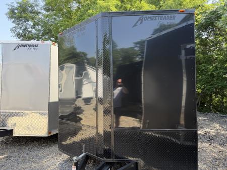 New 2026 Homesteader 8x24' V-Nose Trailer - BLACK W/ BLACKOUT - E-TRACK ON FLOOR