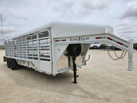 New 2027 East Texas Trailers 24' Gooseneck w/ Rubber Cleated Floors